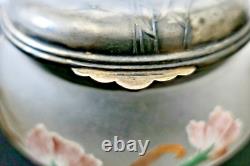 LEGRAS SAINT DENIS BOITE VERRE ÉMAILLÉ DEGAGE A L'ACIDE GIVRÉ ART NOUVEAU vase