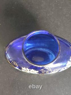 LEGRAS vase Jardinière émaillée Bleue FLEURS DE MAÏS. Art nouveau