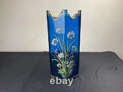 LEGRAS vase émaillé décor floral avec libellule art nouveau