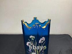 LEGRAS vase émaillé décor floral avec libellule art nouveau