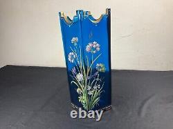 LEGRAS vase émaillé décor floral avec libellule art nouveau