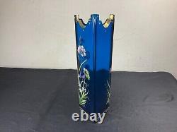 LEGRAS vase émaillé décor floral avec libellule art nouveau
