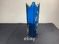 LEGRAS vase émaillé décor floral avec libellule art nouveau