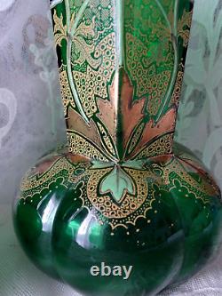 LEGRAS vases émaillés forme bulbes aumoniére, Art Nouveau MONTJOYE, anémones