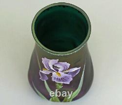 LOETZ / POSCHINGER Vase Verre Irisé Emaillé Iris Art Nouveau Jugendstil 1900