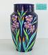 LONGCHAMP TERRE DE FER Vase Emaux Cloisonnés Aux IRIS Art Nouveau XIXème