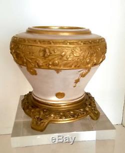 LOUCHET PARIS CISELEUR vase céramique et bronze Art Nouveau 1900