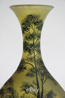 Lamartine vase Art Nouveau, gravé à l'acide, signé et numéroté era Daum Gallé