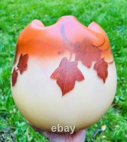 Legras Enamelled Glass Vase Emaille Fleurs Fruits Art Nouveau Jugendstil 19eme
