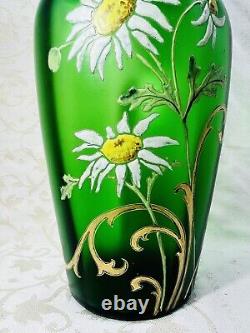 Legras Enamelled Glass Vase Emaille Fleurs Marguerite Art Nouveau Jugendstil 19e
