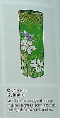 Legras Enamelled Glass Vase Emaille Fleurs Narcisses Art Nouveau Jugendstil 19em