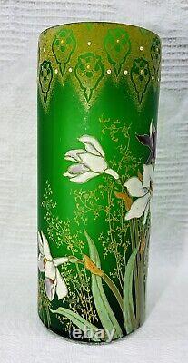 Legras Enamelled Glass Vase Emaille Fleurs Narcisses Art Nouveau Jugendstil 19em