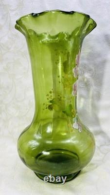 Legras Enamelled Glass Vase Emaille Fleurs Pavot Anemones Art Nouveau Jugendstil