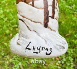 Legras Enamelled Glass Vase Emaille Paysage Neige Art Nouveau Jugendstil 19eme