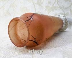 Legras Enamelled Glass Vase Emaille Paysage Neige Art Nouveau Jugendstil 19eme