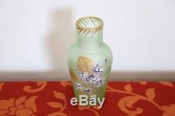 Legras Mont Joye vase artistique en verre vert Art Nouveau de marque