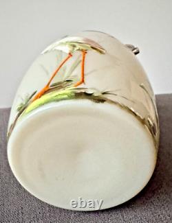 Legras Petit Pot en Verre Émaillé Cigogne Époque 1900 Art Nouveau vase