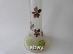 Legras petit vase bouquetier violettes art nouveau verrerie Montjoye Saint denis