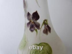 Legras petit vase bouquetier violettes art nouveau verrerie Montjoye Saint denis