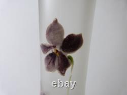 Legras petit vase bouquetier violettes art nouveau verrerie Montjoye Saint denis