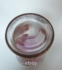 Legras rare vase danube art nouveau décor émaillé fleurs anémones du Japon