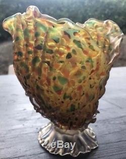 Loetz 1890 Shell Vase Sea Shell Art Nouveau Iridescent Glass