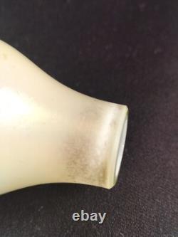 Loetz Arcadia / Paire de vases bilobés en verre irisé peint émaillé /Art Nouveau
