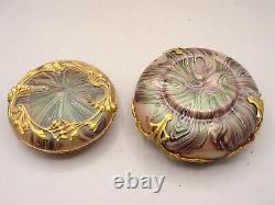 Loetz, Austria. Boite, bombonnière en verre irisé et bronze doré. Art nouveau. (Vase)