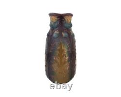 Lot 2 grès émaillé vase jardinière Sarreguemines Victor Kremer Art Nouveau 1900