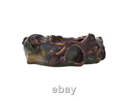 Lot 2 grès émaillé vase jardinière Sarreguemines Victor Kremer Art Nouveau 1900
