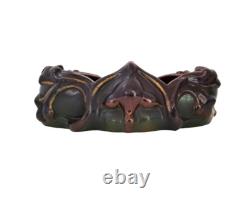 Lot 2 grès émaillé vase jardinière Sarreguemines Victor Kremer Art Nouveau 1900