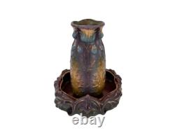 Lot 2 grès émaillé vase jardinière Sarreguemines Victor Kremer Art Nouveau 1900
