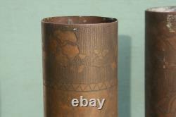 Lot 2 vases étuis en laiton militaria 14/18 jeunes femmes art nouveau tranchée