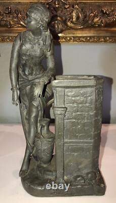 Louis HOTTOT (1834-1905) Femme Orientale à la Fontaine Signé Vase Art Nouveau
