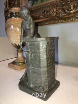 Louis HOTTOT (1834-1905) Femme Orientale à la Fontaine Signé Vase Art Nouveau