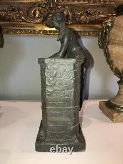 Louis HOTTOT (1834-1905) Femme Orientale à la Fontaine Signé Vase Art Nouveau