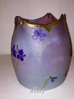 Magnifique Vase Legras Pate De Verre Art Nouveau Art Deco Daum Galle Montjoye