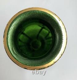 MAGNIFIQUE VASE verre soufflé aventuriné doré Art-Nouveau LEGRAS XIX 19TH 1900