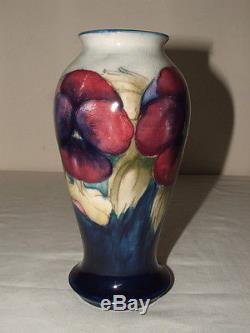 Moorcroft 1 St Class Art Nouveau Pansy Vase Truly Stunning