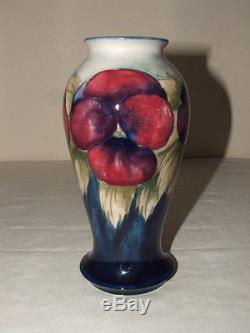 Moorcroft 1 St Class Art Nouveau Pansy Vase Truly Stunning