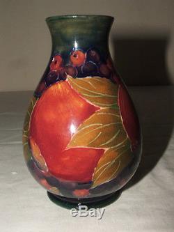 Moorcroft Art Nouveau Ochre Pomegranate & Berries Vase Truly Stunning