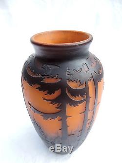 Muller Freres Luneville Vase Art Nouveau Pate De Verre Multicouche 14 CM