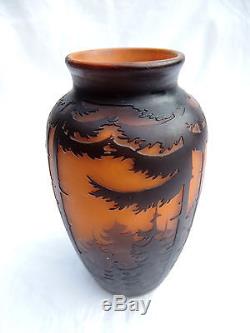 Muller Freres Luneville Vase Art Nouveau Pate De Verre Multicouche 14 CM