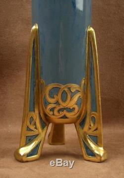 Magnif Vase Art Nouveau Ceramique Et Applications De Metal Par Jean Langlade