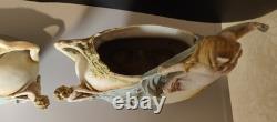 Magnifique Paire Vase Jardinières Biscuit Porcelaine 1900 Allemande Art Nouveau