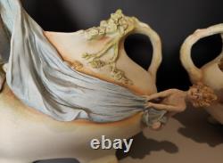 Magnifique Paire Vase Jardinières Biscuit Porcelaine 1900 Allemande Art Nouveau
