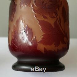 Magnifique Vase Signé Gallé Pate De Verre Époque 1900 Art Nouveau