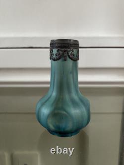 Magnifique vase de Eugène BAUDIN avec monture en argent- Céramique ART NOUVEAU