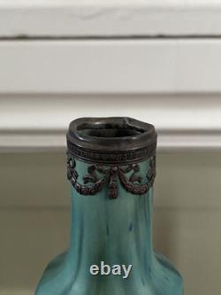 Magnifique vase de Eugène BAUDIN avec monture en argent- Céramique ART NOUVEAU