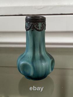 Magnifique vase de Eugène BAUDIN avec monture en argent- Céramique ART NOUVEAU
